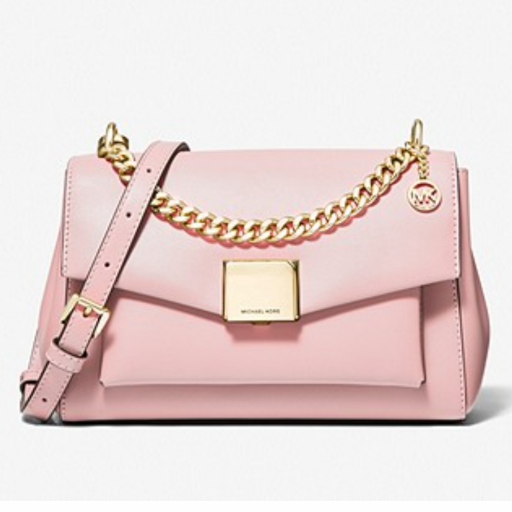 Pink Michael Kors Lita Medium Leather Crossbody